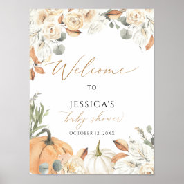 Babydusche/Herbst-Willkommensschild, kleines Kürbi Poster