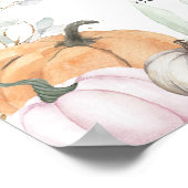 Babydusche/Herbst-Willkommensschild, kleines Kürbi Poster (Ecke)