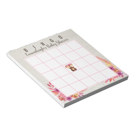 Babydusche Herbstwald Tierspiel Notizblock (angewinkelt)