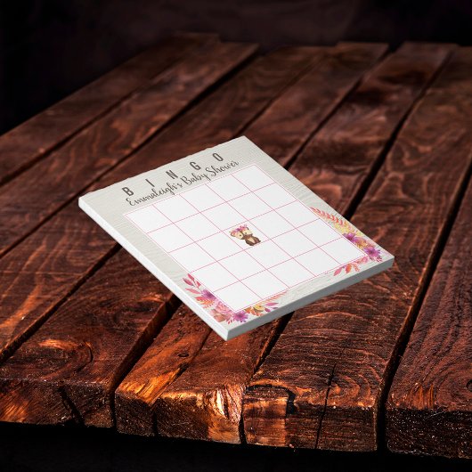 Babydusche Herbstwald Tierspiel Notizblock