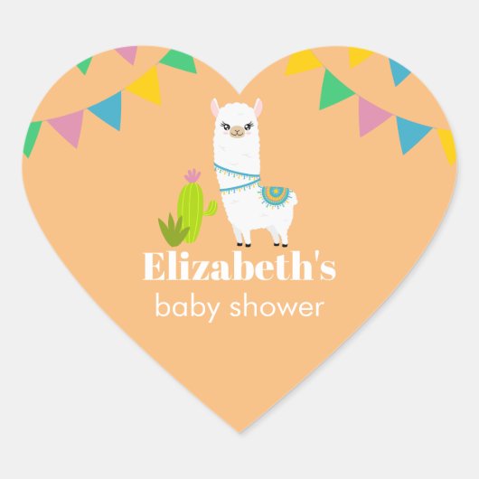 Babydusche Herz-Aufkleber (Vorderseite)