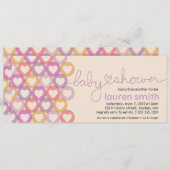 Babydusche Herzeinladungs-Mädchen Einladung (Vorne/Hinten)