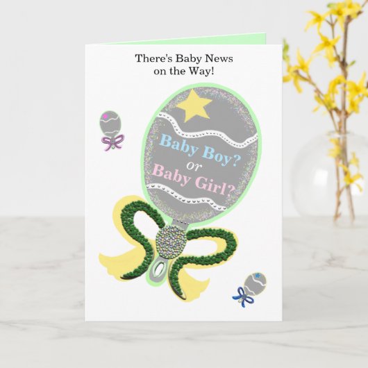 Babydusche Herzlichen Glückwunsch Baby Rattles Karte (Gelbe Blume)