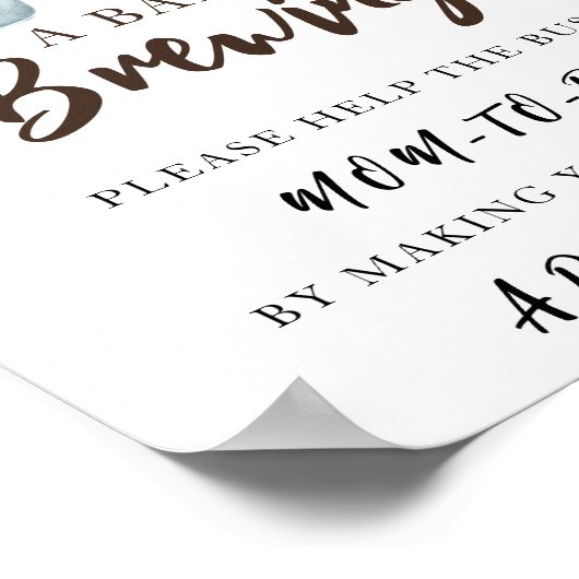 Babydusche - Hilfe für die Mama, die beschäftigt i Poster (Ecke)