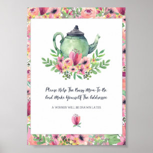 Babydusche hilft der Mama zu unterzeichnen Poster