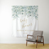 Babydusche Hintergrund - Eukalyptus-Blätter Wandteppich (Beispiel)