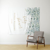 Babydusche Hintergrund - Eukalyptus-Blätter Wandteppich (Beispiel (Horizontal))