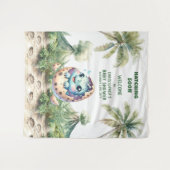 Babydusche Hintergrund Schläge bald Dino-Design Wandteppich (Vorderseite (Horizontal))