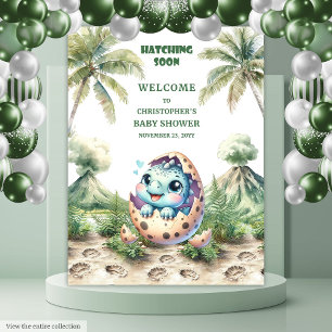 Babydusche Hintergrund Schläge bald Dino-Design Wandteppich
