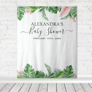 Babydusche Hintergrund Troical Floral Foto Stand Wandteppich