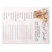 Babydusche Hochland Kuh Rosa Word Rammspiel Notizblock (Vorderseite)