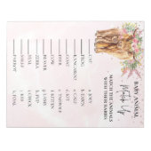 Babydusche Hochlandkuh Rosa Tiermatte Notizblock (Vorderseite)