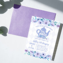 Babydusche Hoher Tee Lila und blau