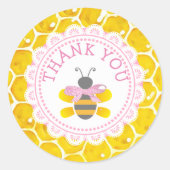 Babydusche Honeybee Danke Honeycomb Stickers (Vorderseite)