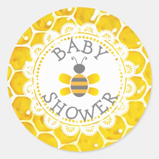 Babydusche Honeybee Themed Honeycomb Stickers (Vorderseite)