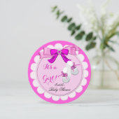 Babydusche Hot Pink Girl Niedlich Girl Hintern Einladung (Stehend Vorderseite)