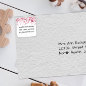 Babydusche Hübsch rosa Blumenstropp-Adresse Quadratischer Aufkleber