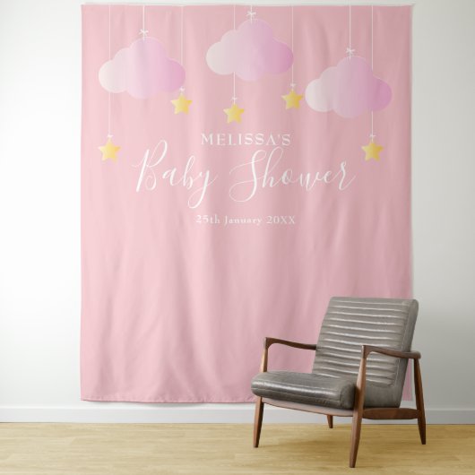 Babydusche Hübsch rosa Foto Stand Hintergrund Wandteppich (Beispiel)