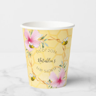 Babydusche Hummeln rosa Blumensträuße Hinterhof Pappbecher