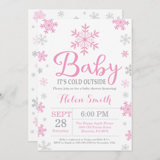 Babydusche im Außenbereich Einladung (Vorne/Hinten)