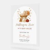 Babydusche im Herbst Begrüßungszeichen Acrylschild (Winkel)