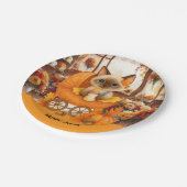 Babydusche im Herbst für Katzenliebhaber Pappteller (Schrägansicht)