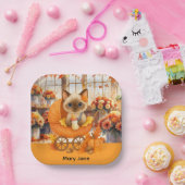 Babydusche im Herbst für Katzenliebhaber Pappteller (Party)