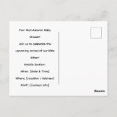 Babydusche im Herbst für Katzenliebhaber Postkarte (Rückseite)