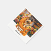 Babydusche im Herbst für Katzenliebhaber Serviette (Ecke)