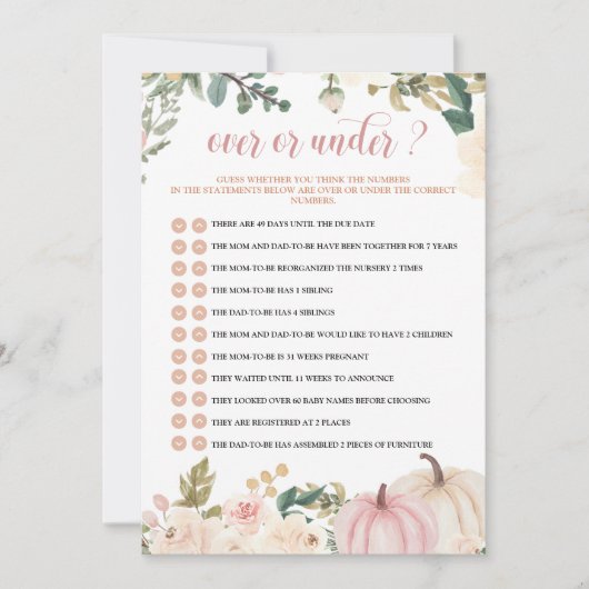 Babydusche im Herbst über oder unter der Spielkart Einladung (Vorderseite)