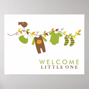 Babydusche im Herbst-Zeichen Poster