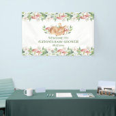 Babydusche im Hintergrund von Waldland Hirsch Blum Banner (Messeveranstaltung)