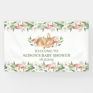 Babydusche im Hintergrund von Waldland Hirsch Blum Banner