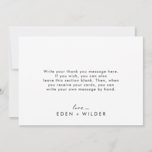 Babydusche im modernen Grünen - Danke Karte (Rückseite)