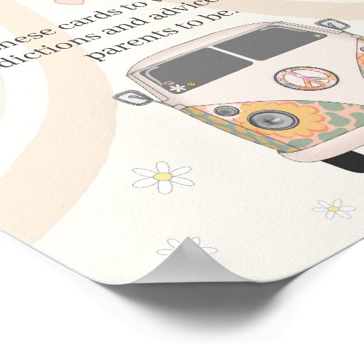 Babydusche im Retro-70er-Thema Ratschläge für Baby Poster (Ecke)