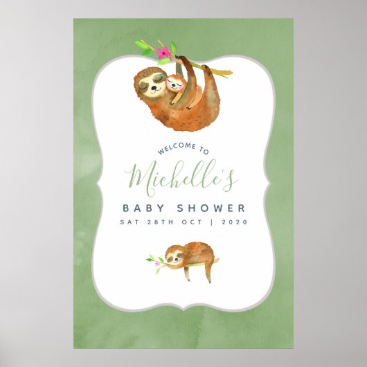 Babydusche im Wasserfarbenbereich Begrüßung Poster (Vorne)