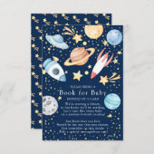 Babydusche im Weltraum buchen für Babykarte Begleitkarte (Vorne/Hinten)