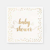 Babydusche Imitats Goldene Foil Confetti Border Serviette (Vorderseite)