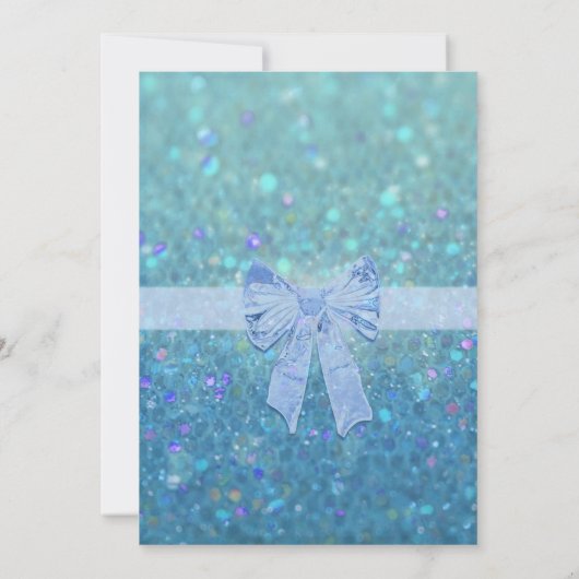 Babydusche in Aquamarin und blau Einladung (Rückseite)