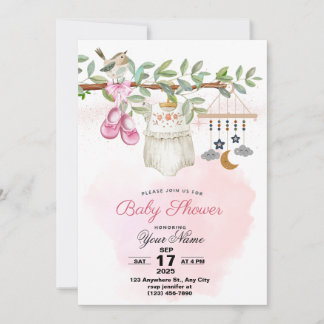 Babydusche in Aquarellfarben - Einladung für ein k
