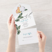 Babydusche in einer Einladung (Abreißen)