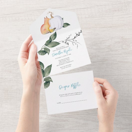 Babydusche in einer Einladung (Abreißen)