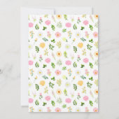 Babydusche in Rosa und Gelb Einladung (Rückseite)