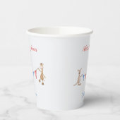 Babydusche Individuelle Name Datum Giraffe Kangaro Pappbecher (Links)