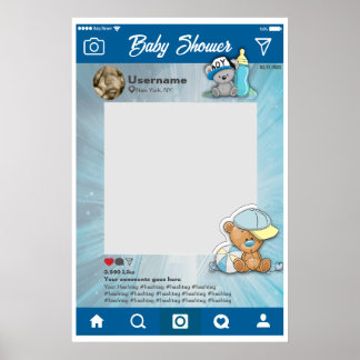 Babydusche Instagram individuelle Selfie-Rahmen Poster