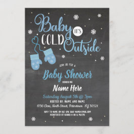 Babydusche Invite Baby Es ist kalt draußen blau Einladung
