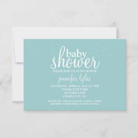 Babydusche Invite - Babydusche - blau Einladung (Vorderseite)