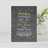 Babydusche Invite Twinkle Twinkle Star Chalk Einladung (Stehend Vorderseite)