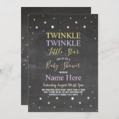 Babydusche Invite Twinkle Twinkle Star Chalk Einladung (Vorne/Hinten)
