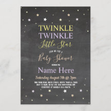 Babydusche Invite Twinkle Twinkle Star Chalk